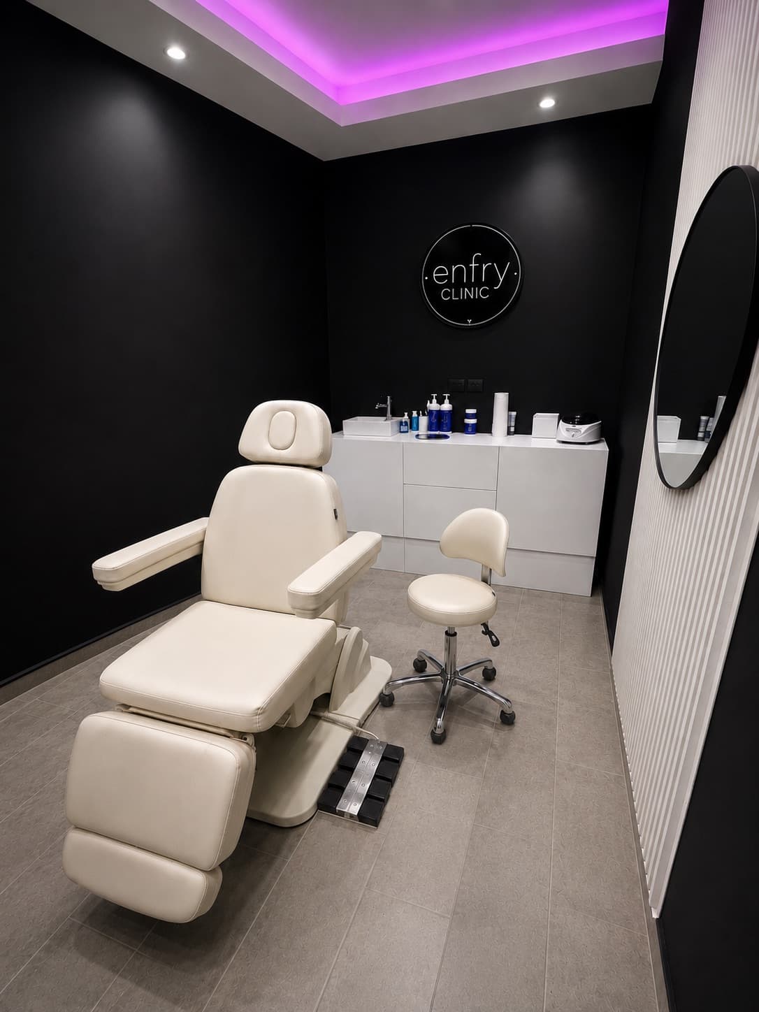 Dr. Tiurina's treatment room: procedure chair and equipment